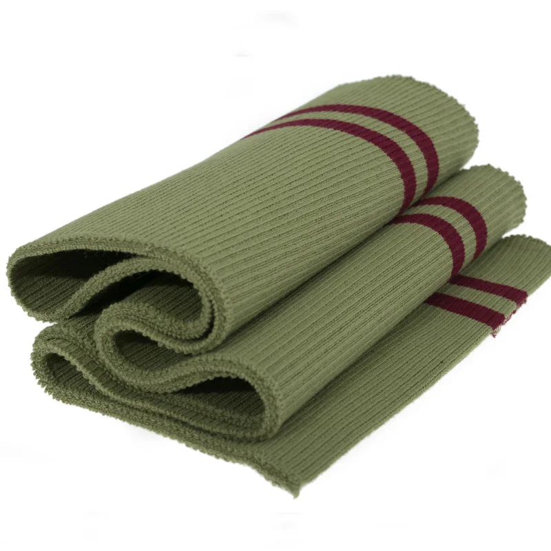 
2 * 1 high-grade cotton stretch knit solid color striped coarse rib cuff neckline fabric 