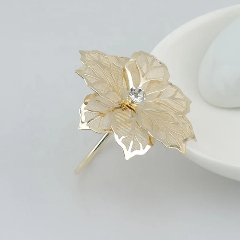 LJQ001, оптовая продажа, кольцо для салфеток из розового золота с цветком для свадебной вечеринки, Дня Святого Валентина, украшение для стола