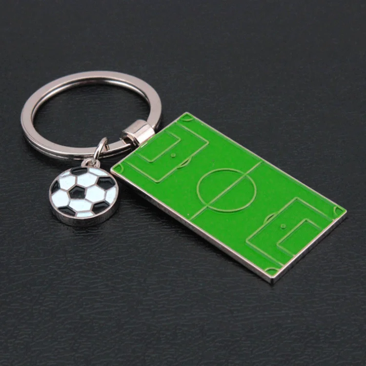 3d Keychain Metal Silver Custom Soft Enamel Keychain Sport Football Soccer Keychain