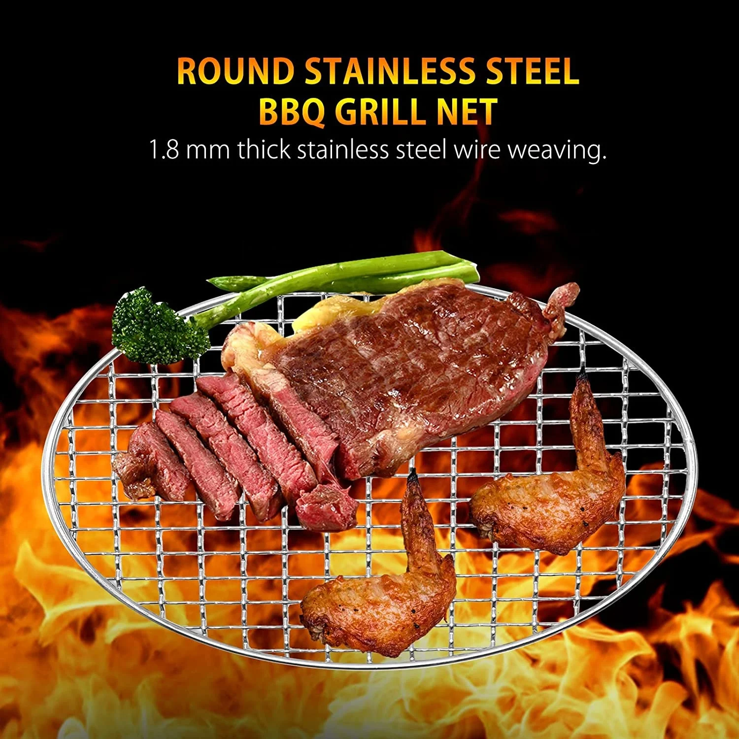Korea Japan Grill Mesh Portable Stainless Steel 304 Round Barbecue Bbq Grill Grate Net
