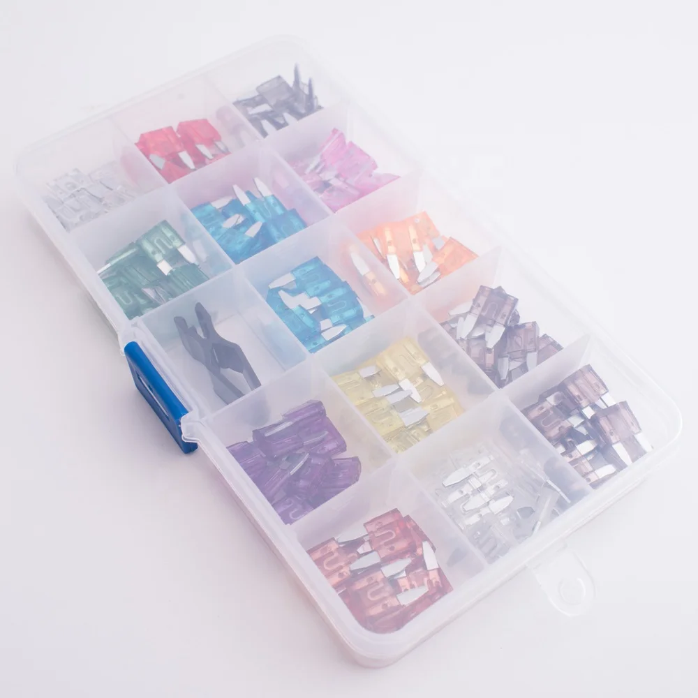 100 PCS Plastic Box Packing Mini 1-50A 32V Automotive  Car Blade Auto Fuse Kit