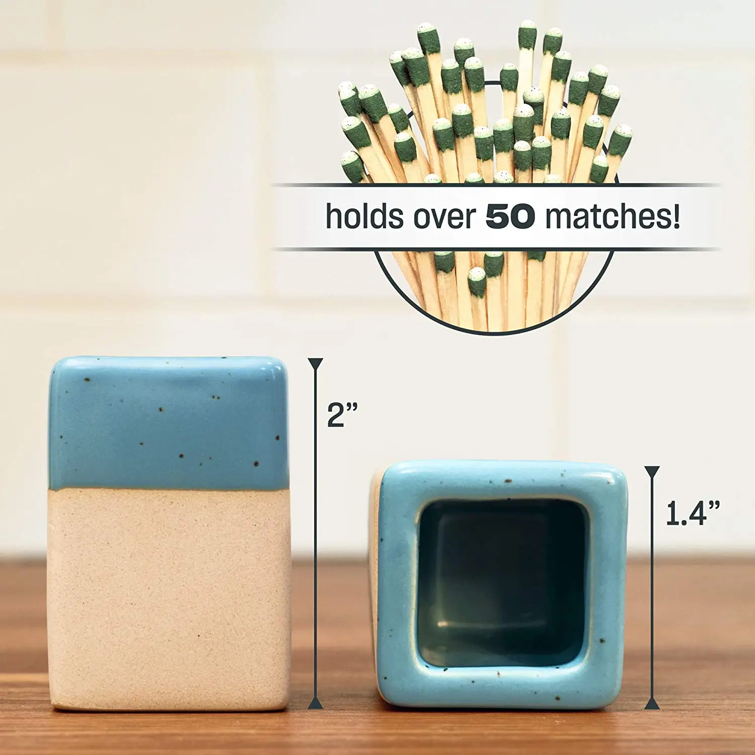 Modern Design Square Wholesale Candle Accessory Stick Container Ceramic Match Holder