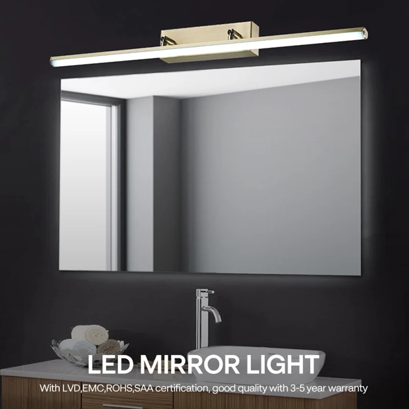 
IP44 Waterproof Nordic Modern Hotel Decorative Fixture Wall Mount Ceiling Dressing Table Bathroom Makeup Vanity Led Mirror Light 