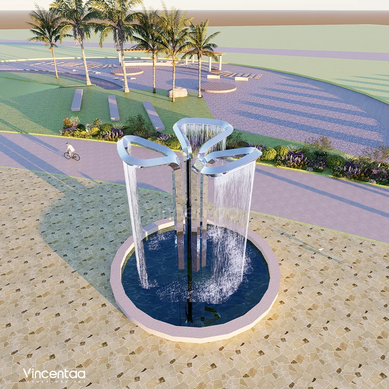 Vincentaa Modern Park Art Sculptures Decorated With Large Stainless Steel Metal
