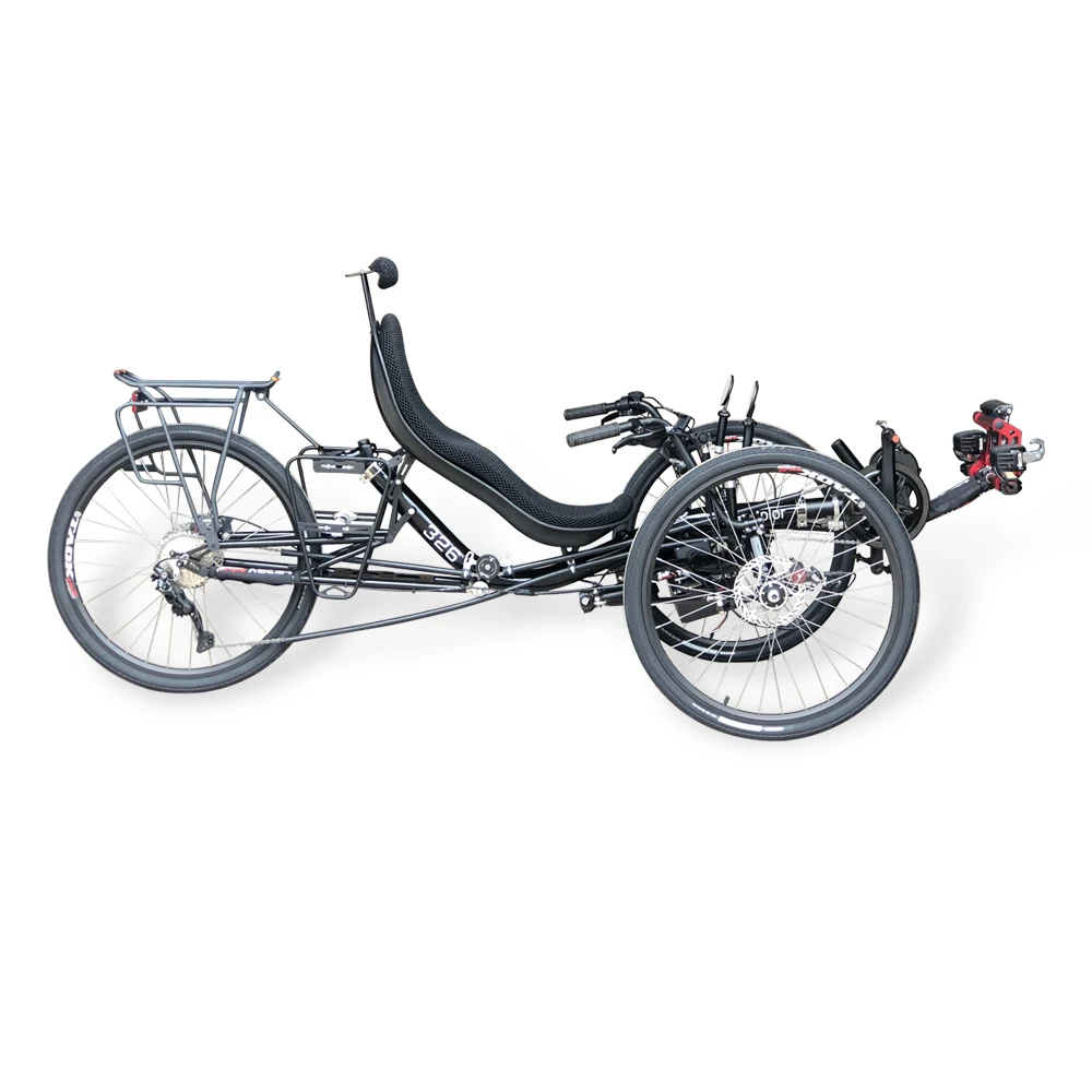 48v500W Mid Motor Large Torque Electric Touring Tadpole Recumbent Trike with Unique Suspension Seat