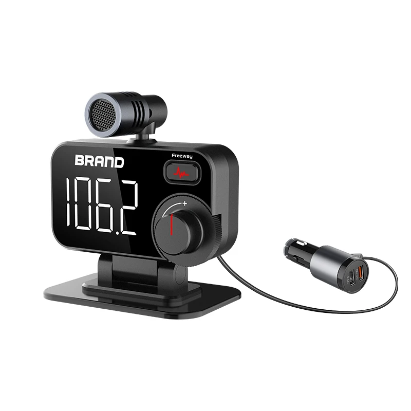 External rotatable microphone new function car Kit blue tooth car mp3 player fm transmitter