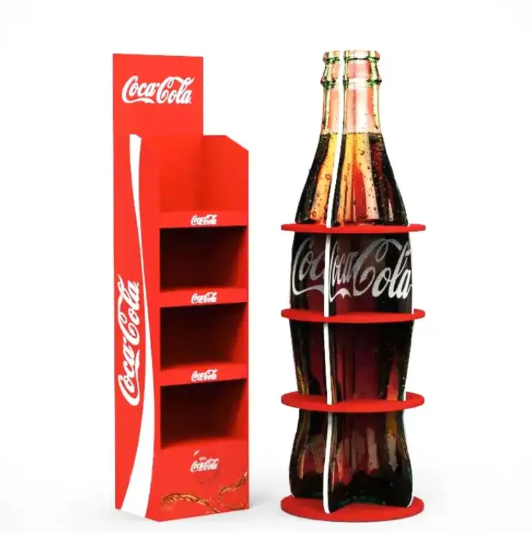 High Quality Corrugated Cardboard Display Stand Retail Floor Display Stand Customized Drink Beer Wine Water Bottle Display Rack