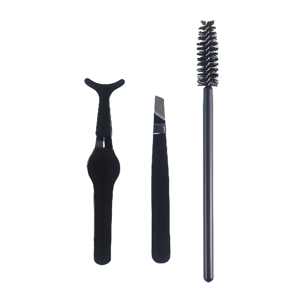 Stainless Steel Grafting Eyelash Tweezers New False Eyelash Tweezers Eyebrow Clip Eyebrow Brush Beauty Eyelash Set