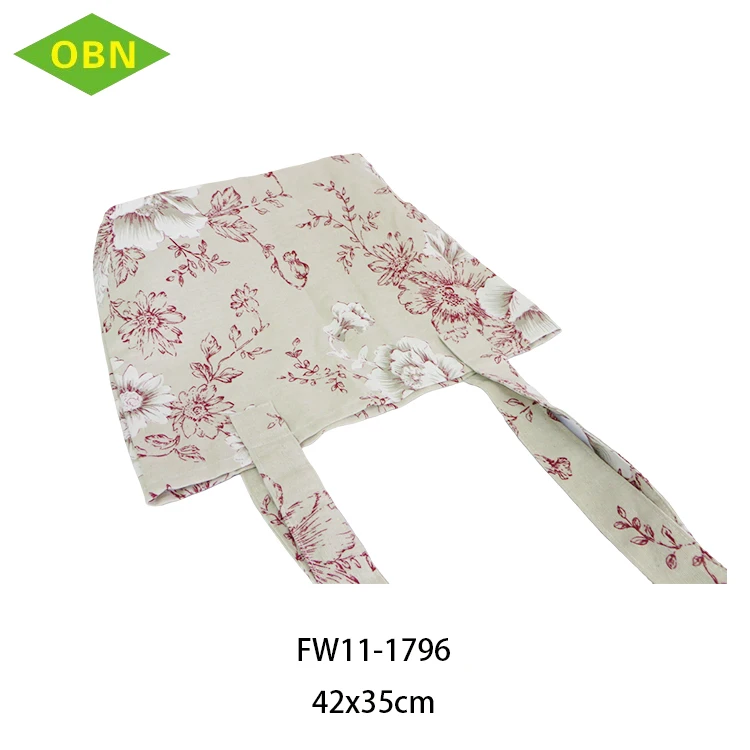 Custom Premium Fashion Ladies Vintage Student Flowers Printing Canvas Tote Bag Cotton Shopping Bag