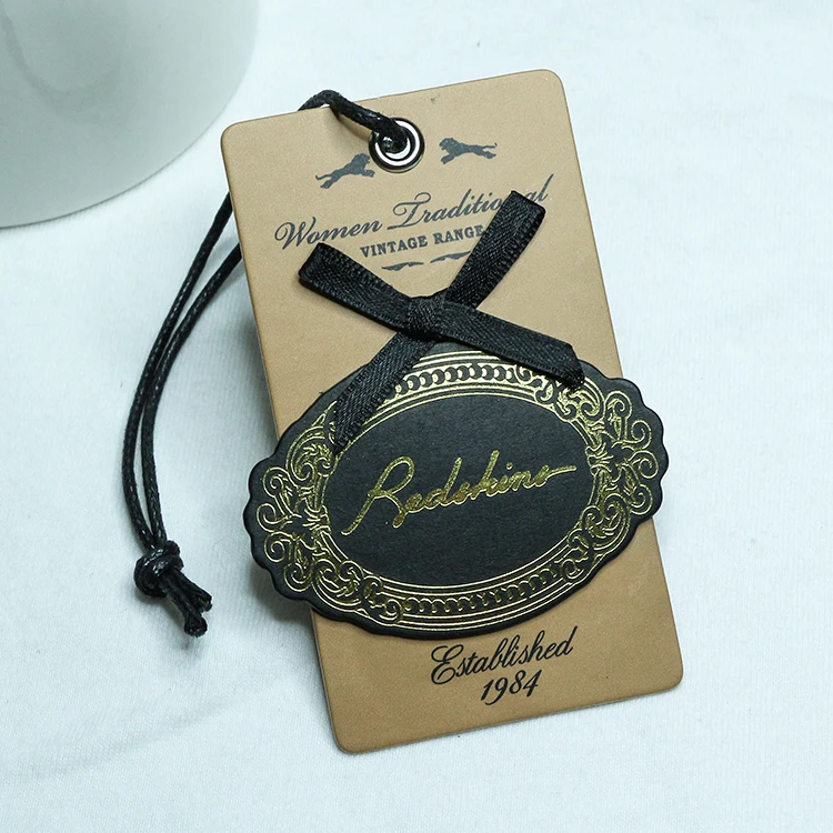 Personalized Various shape custom design disposable kraft paper shoes and clothing hang tag Label for gifts
