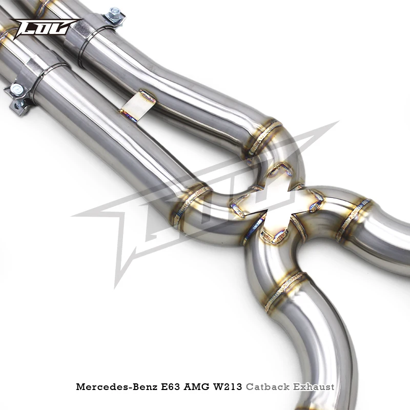 BSK SS304 Pipe Catback Muffler For Mercedes-Benz E63/E63S AMG W213 4.0TT 2016-2023 Tuning Auto Parts Valvetronic Exhaust System