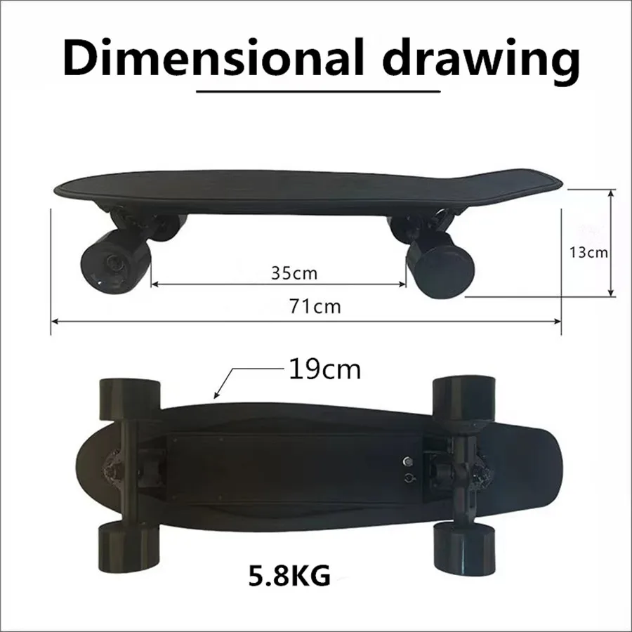 YSMLE Pro High-Speed Off-Road Electric Skateboard for Adults High-Power Long Endurance Four-Wheel Drive Made of Wood