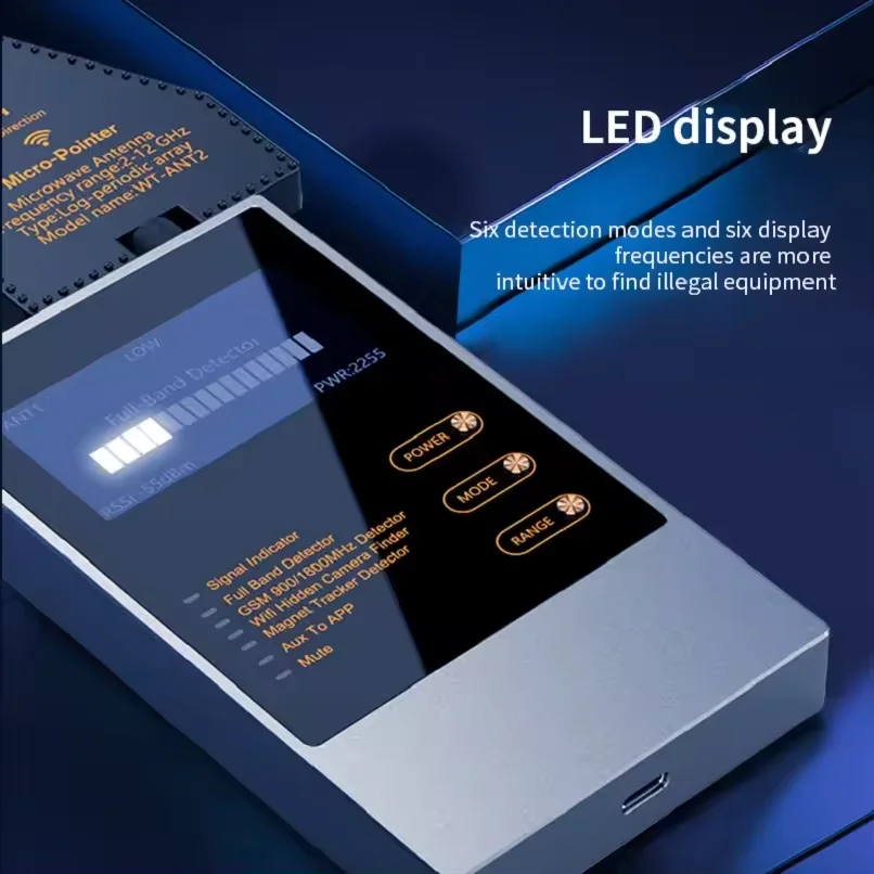 WT10 Anti Spy Detector RF anti-tracking 2G 3G Phone Signal Detector Camera GSM Sound Signal GPS Tracker Wireless Camera Finder