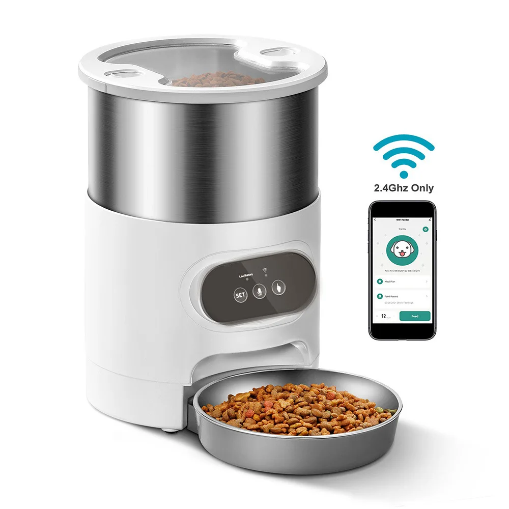 3L Automatic Cat Feeder Stainless Steel Pet Food Dispenser APP Control Voice Recorder Large Small Animals Water ODM