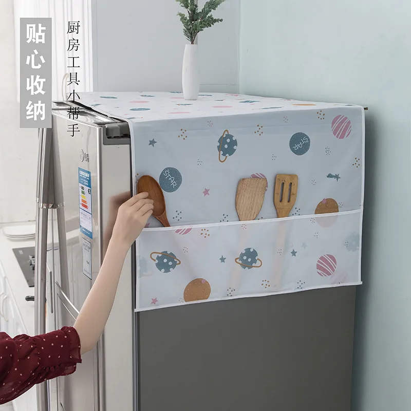 PEVA Single Double Door Refrigerator Cover Cloth Quick-Dry Moisturizing Fabric Home Locker  towel kitchen
