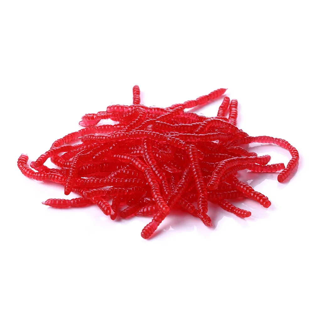 Hengjia 20g/bag Soft Fishing Lure Red Worm Earthworms Trout Fishing Tackle