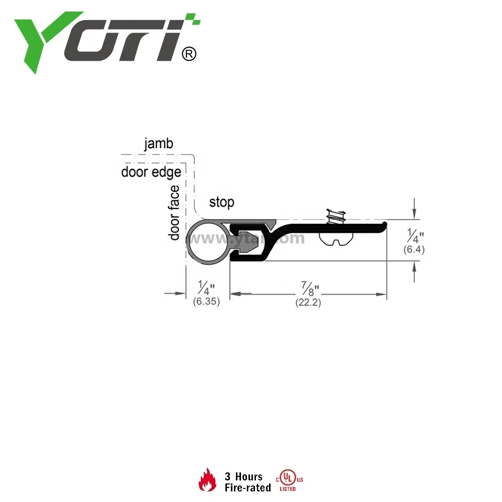 YDW204 Aluminum Door Weatherstrip Rubber Door and Window Bottom Perimeter Gasketi Aluminium Gasket Rubber Gasket