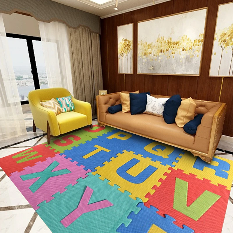 Kid EVA foam interlocking play baby education floor alphabet puzzle mat with eco-friendly material