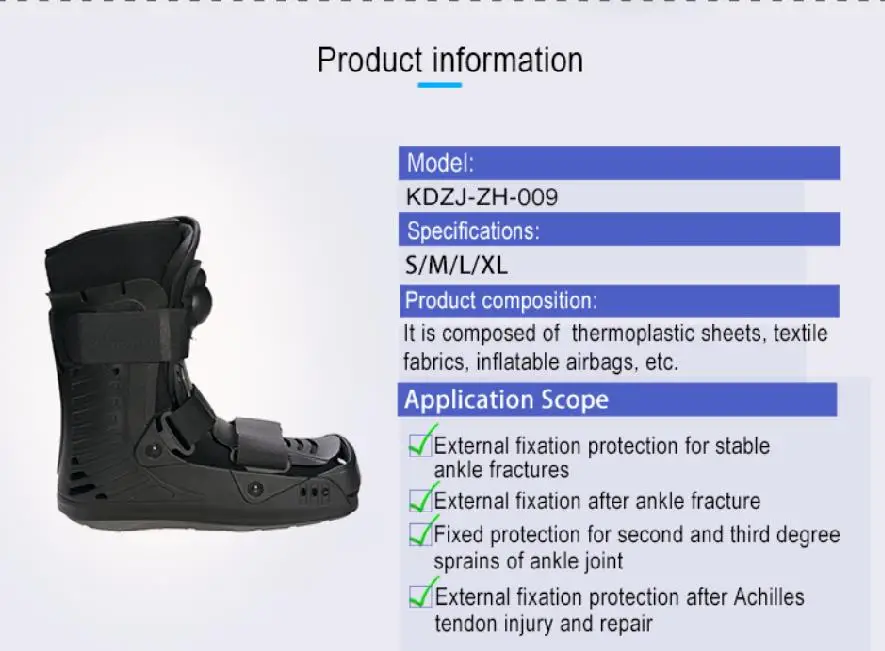 Gift New product for Ankle Foot Pain Recovery Sprained Stress Fracture Achilles Orthopedic walking Boot air boots