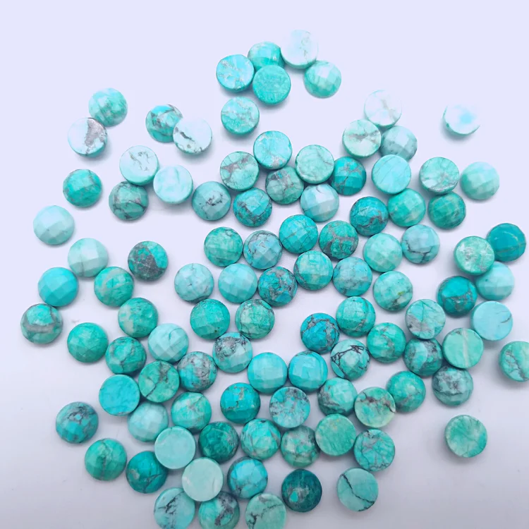 Professional manufacturer selling grinding and polishing facet turquoise round cabochon