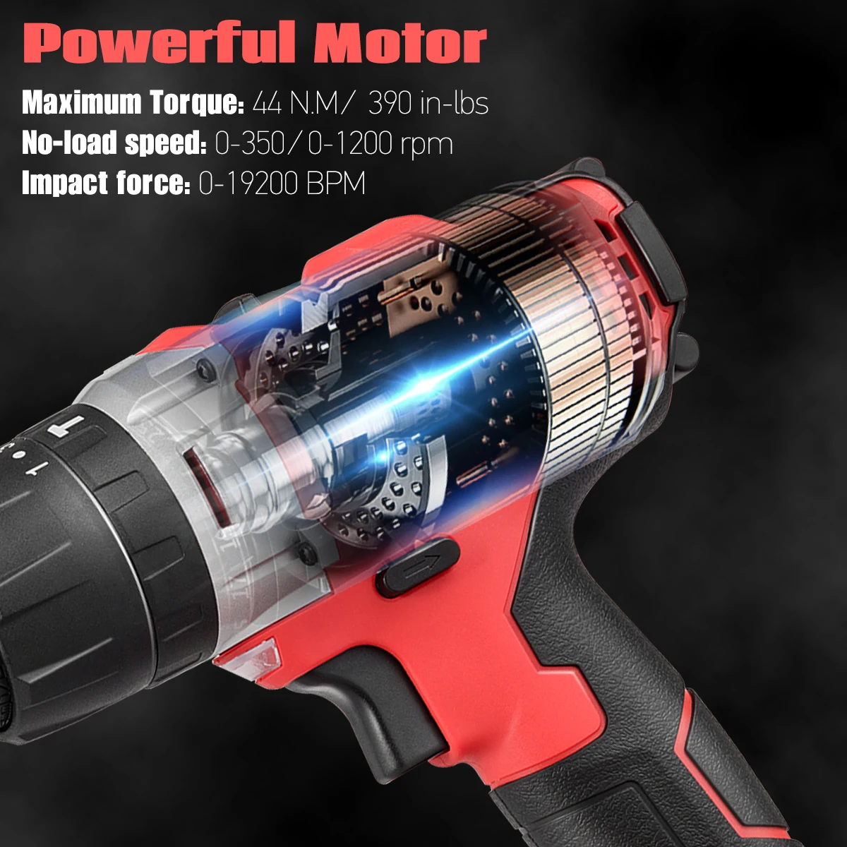 
KANGTON 12V Max Power Cordless Drill Electric Impact Driver 