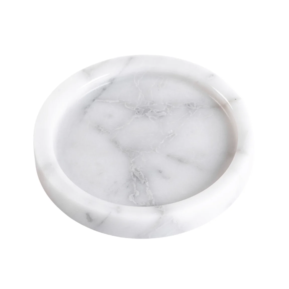 stonekocc Brand Customized Natural Marble Nordic Round Fruit Dessert Wash Table Jewelry Tray Light Luxury Home Decoration