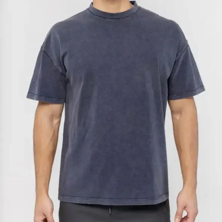 DOVEN OEM Manufacturer Custom Logo Tshirt Cotton Heavyweight Mens Vintage Acid Washed Boxy Oversized Tshirt Unisex