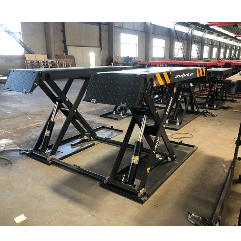 1.2m 4000kg hydraulic motor auto motive scissor car lifting platform sell well