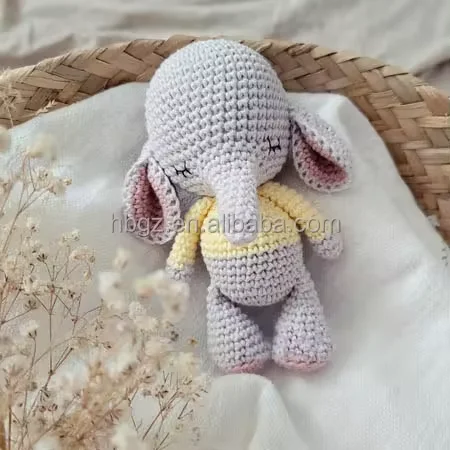 Custom Knitted Amigurumi Unicorn Angel Horse Bear Elephant Dinosaur Rabbit Animal Toys Cute Handmade Doll Crochet Bunny Toys
