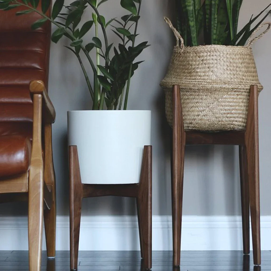 Хит продаж стеллаж для растений JUNJI витрина декора деревянная Цветочная подставка грецкий орех дуб подставки комнатных