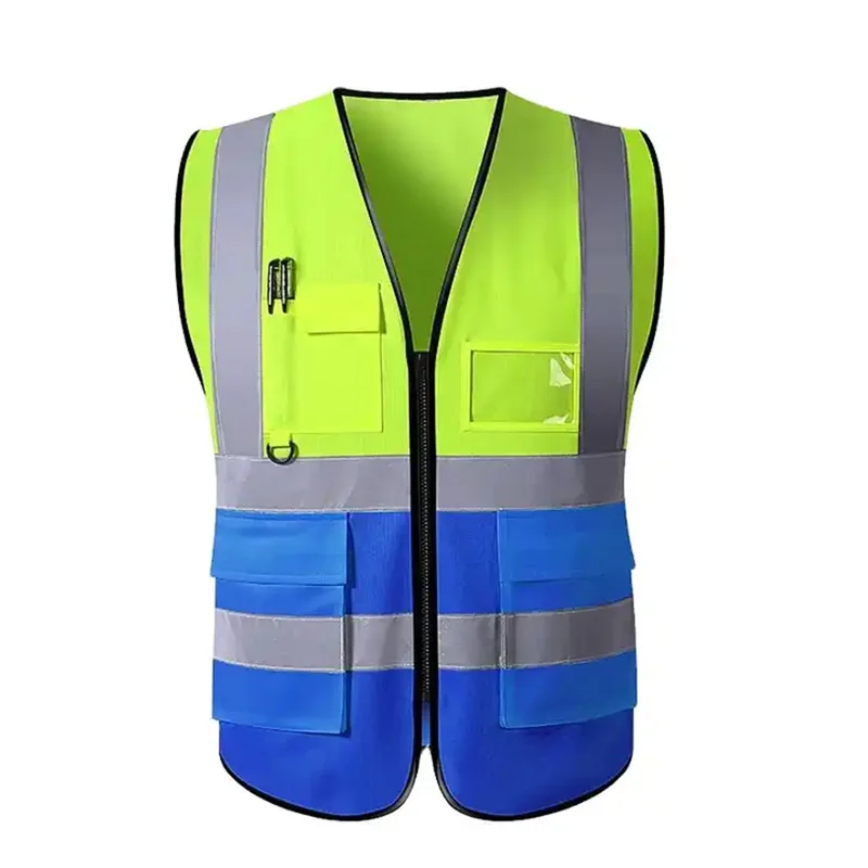 Zipper Closure HIVI  Reflective shirt  Safety Vests with Chest Pocket
