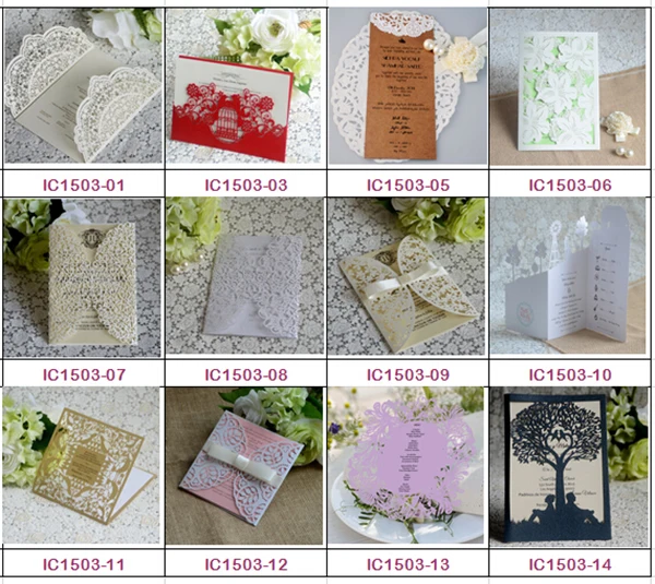 
Cheap envelope style laser cut wedding invitations 
