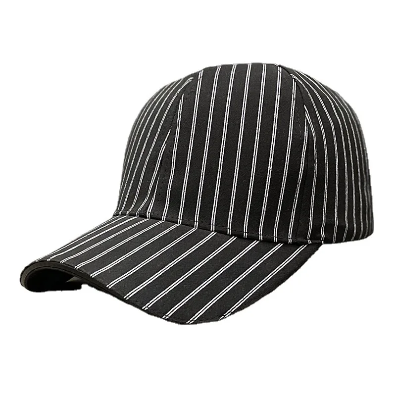 Simple and classic womens mens black and white striped hat baseball sports caps