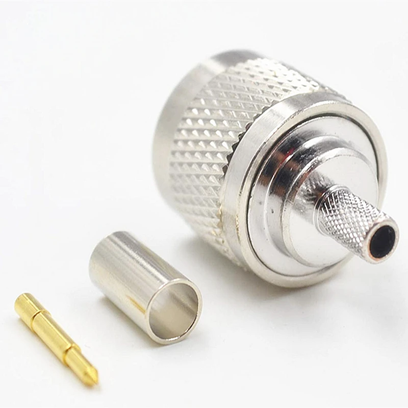 N Штекерный разъем, прямой обжимной припой для кабеля RG58 и LMR195