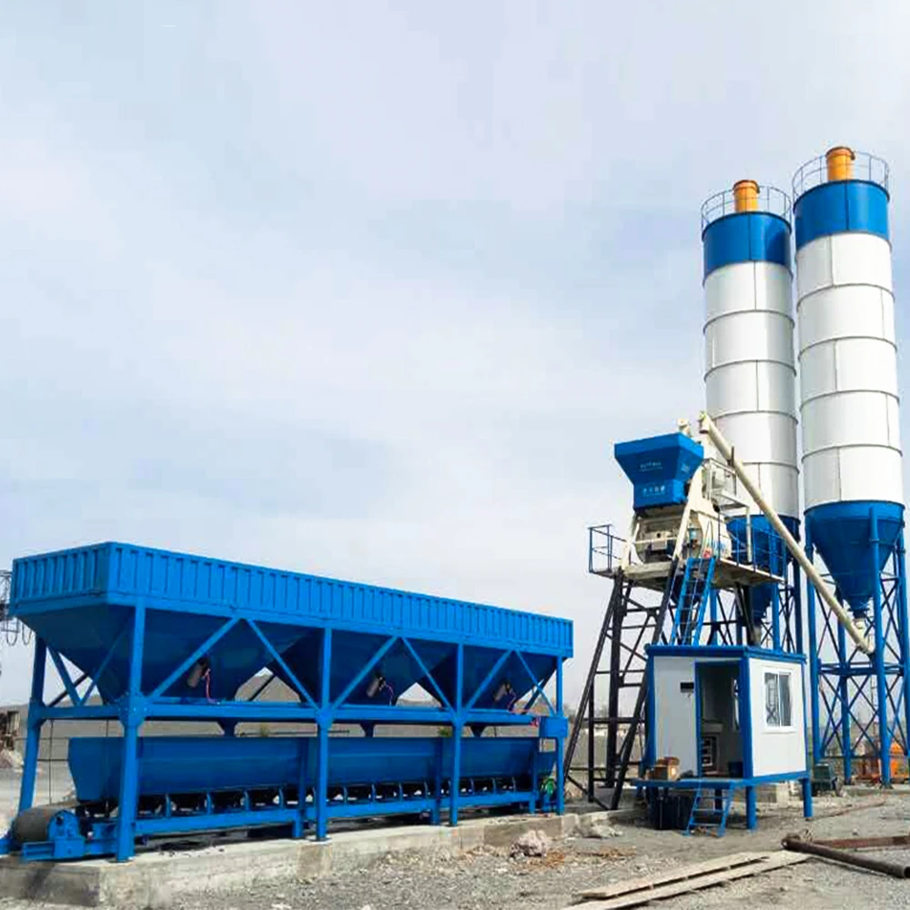 Stationary concrete batching plant Automatic Electric Fixed concrete mixing plant