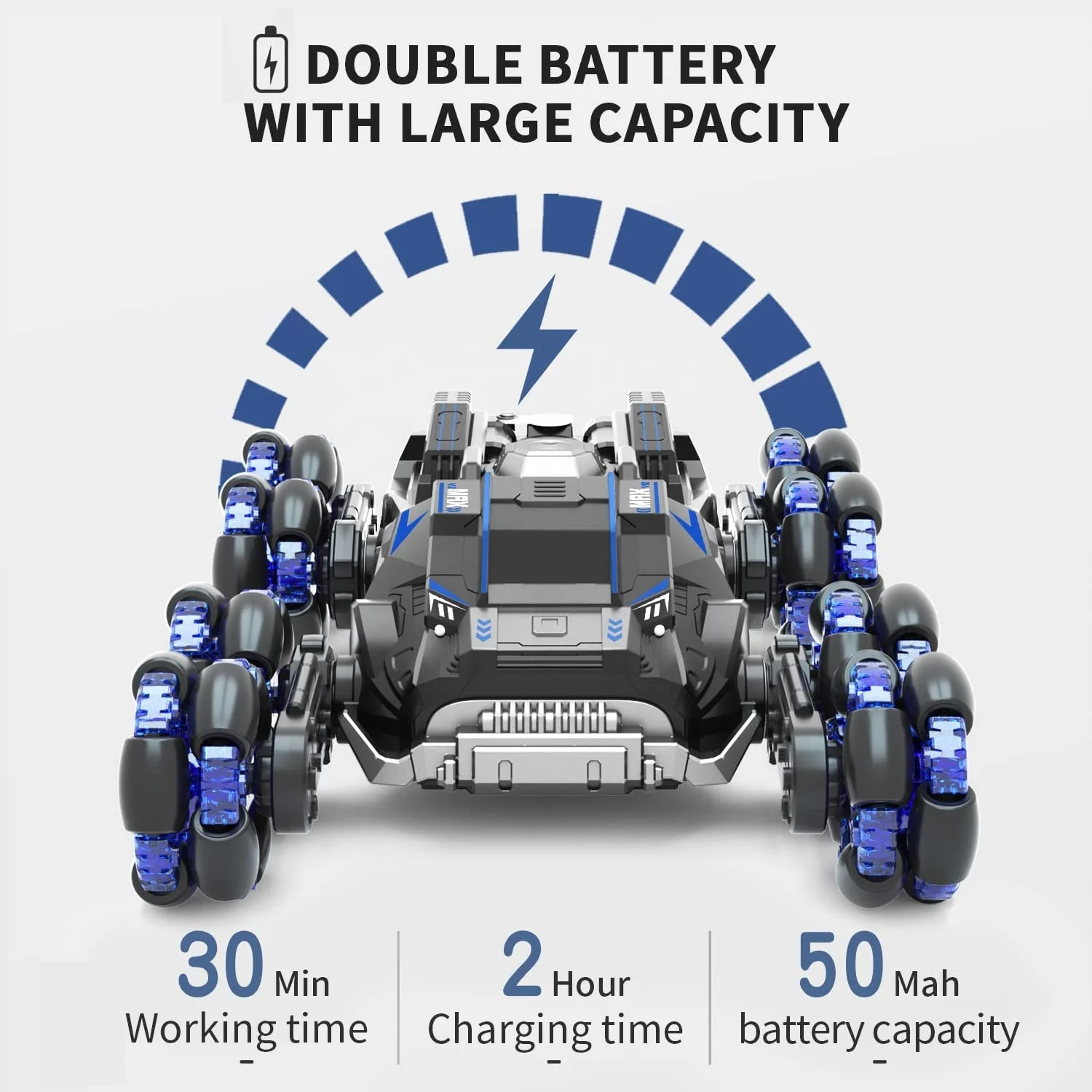 2.4 GHz Stunt Car RC Crawler, 4WD Transform Automatically 10Km/h All Terrains Vehicle Off-Road Gesture Sensor Truck with Lights