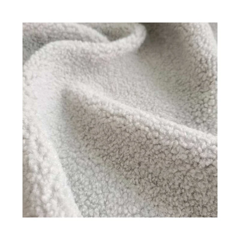 2022 custom 100% polyester plain dyed solid single thick fleece teddy bear plush fabric for winter jacket blanket coat