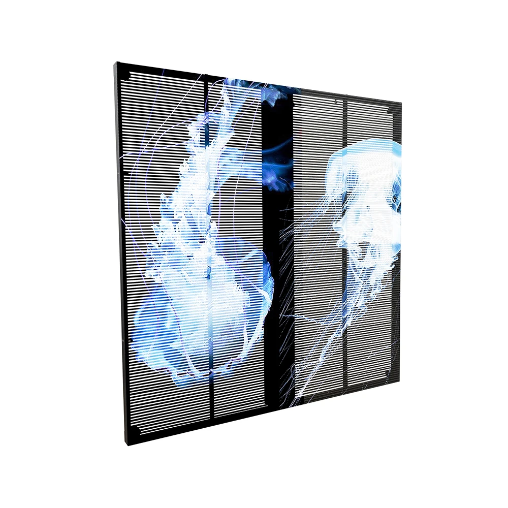 Indoor glass transparent LED film display transparent panels led strip display screen