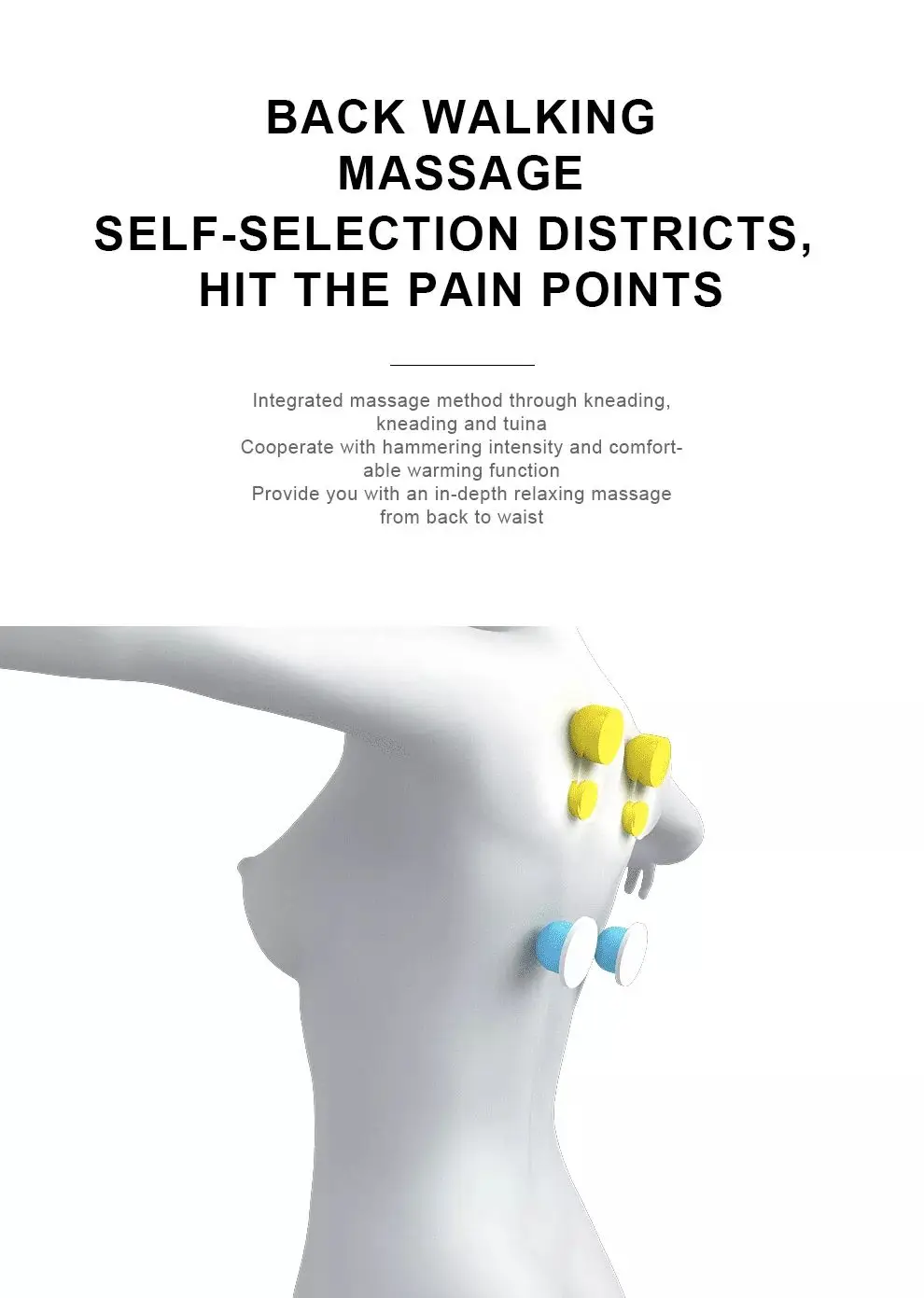 Youmay OEM Portable Neck Back 3D Air Body Kneading Seat Vibration Massage Home Car Electric Shiatsu Massage Cushion Heated