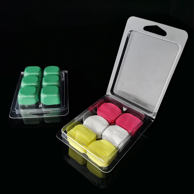 
Custom pvc pet transparent plastic wax melts clamshell packaging box moulds blister for candle 