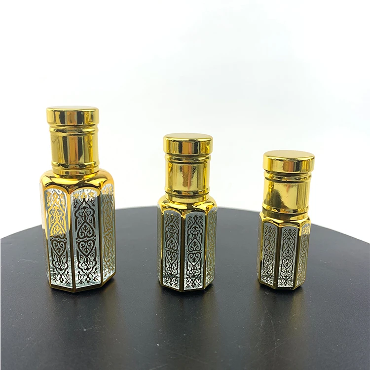 Empty 6ml Attar Arabian Oud Perfume Glass Bottles Brown Essential Oil Bottles