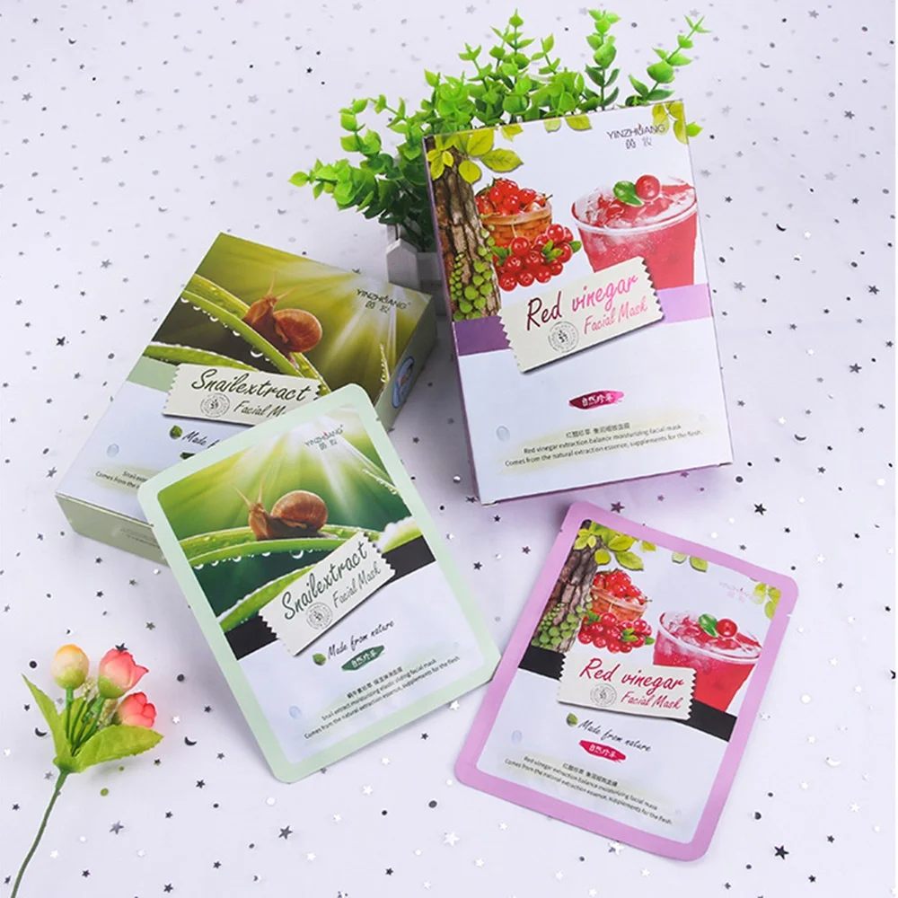 Wholesale OEM Natural Organic Caviar Arbutin Seabuckthorn Currant Snail Moisturizing Soothing Facial Silk Mask Face Sheet Mask