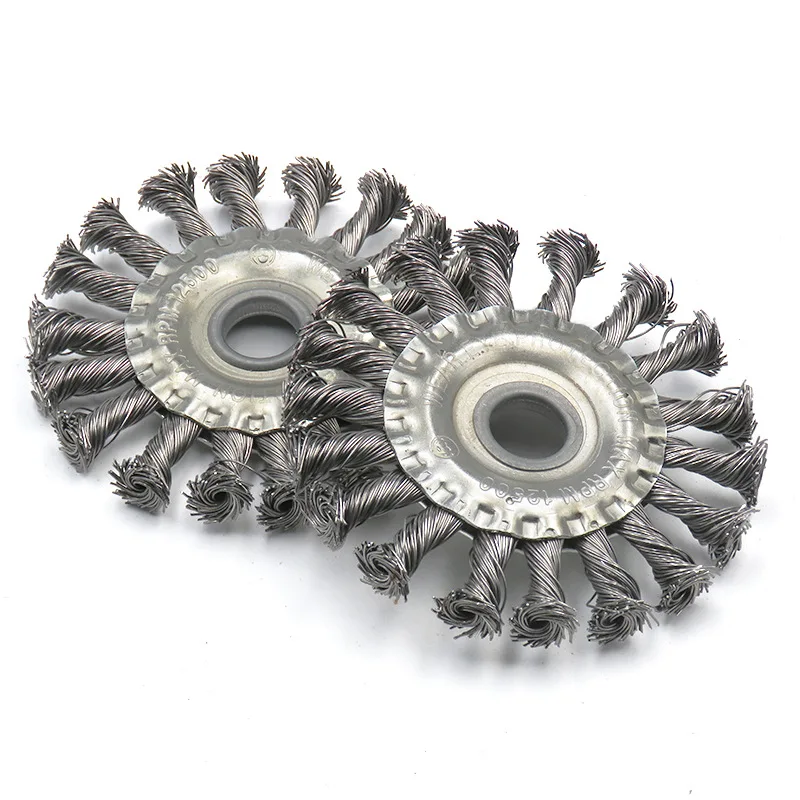 AutoErizo 125mm Steel Wire Cleaning Weeding Twist Wheel Trimmer Drill Wire Brush