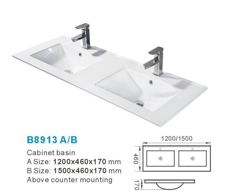 Modern Design White Ceramic Luxury Above Counter mounting Sink Bathroom Ceramic counter basin Hot sale Cabinet Basin