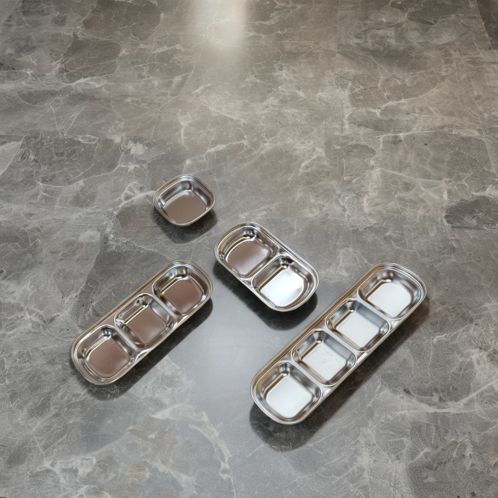 Korean 2 3 three compartment sauce dish set rectangle soy sauce dish 2 compartment seasoning dish Home kitchen promotion