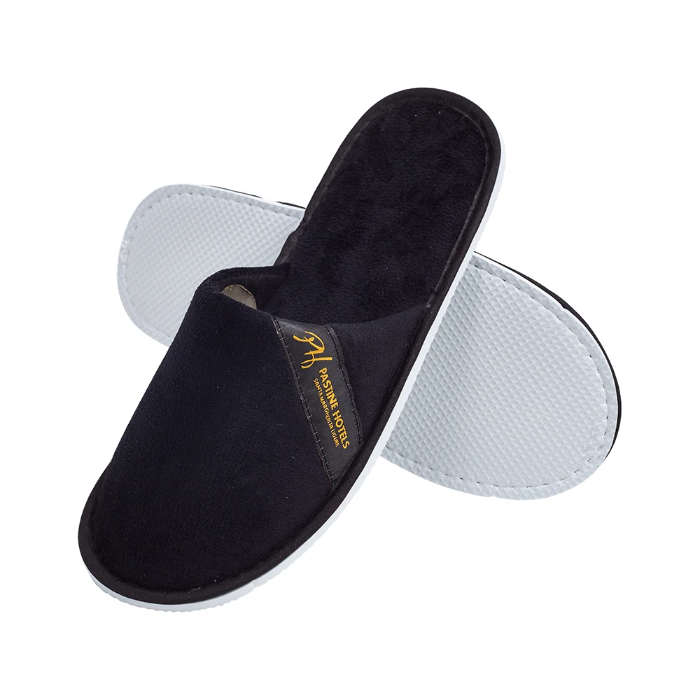 Personalized Closed Toe Spa Fabric Indoor Quiet Hotel Slippers