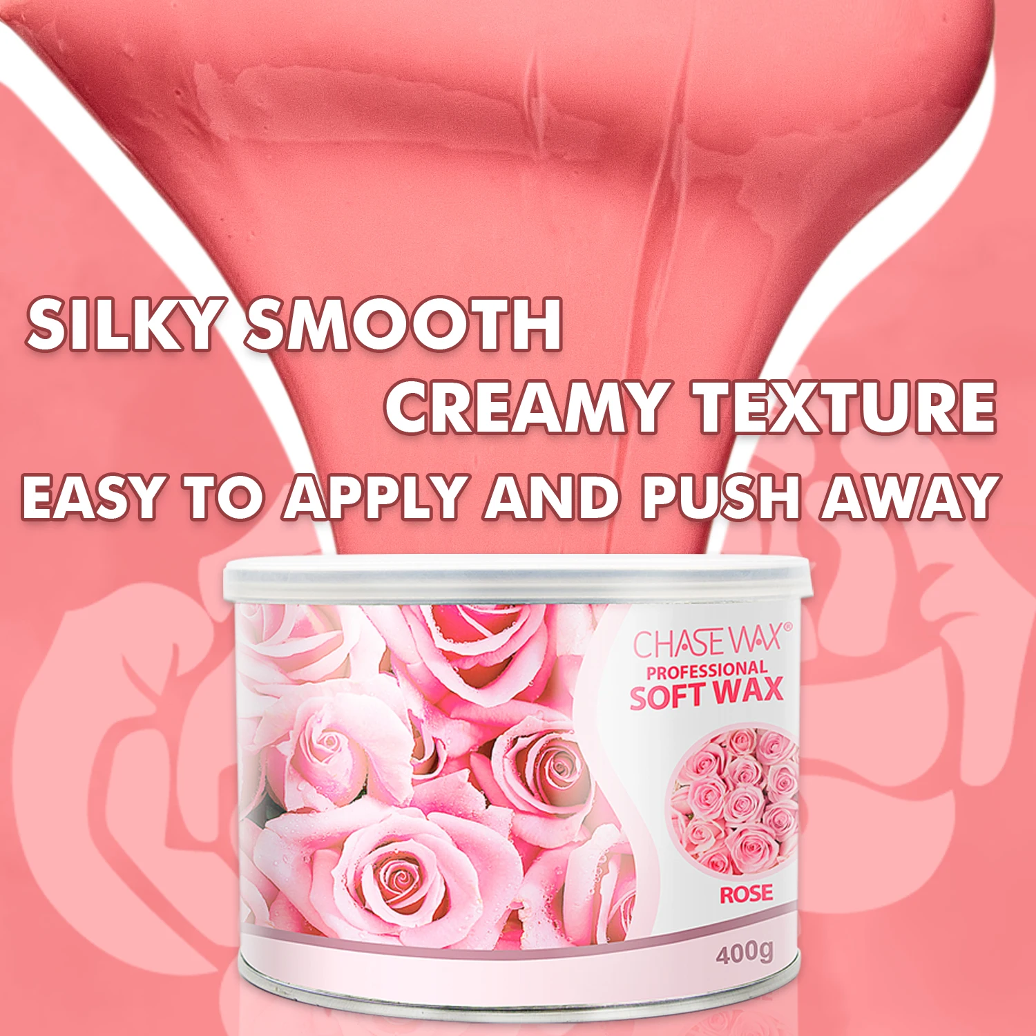 Chase Wax 14oz Rose Pink Private Label Vegan  Painless Hair Removal Soft Wax For Body Waxing