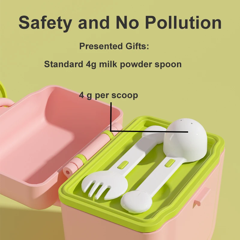 Plastic Milk Powder Storage Container BPA Free Small Baby Food Storage Formula Milk Powder Dispenser Box With Spoon