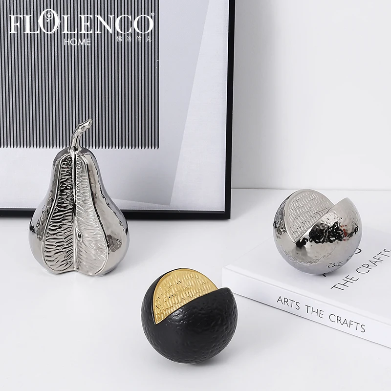 2022 New Arrivals  Luxury  Gold Black Hogar Decoration Ceramic Ornament Modern Home Decor Accessory