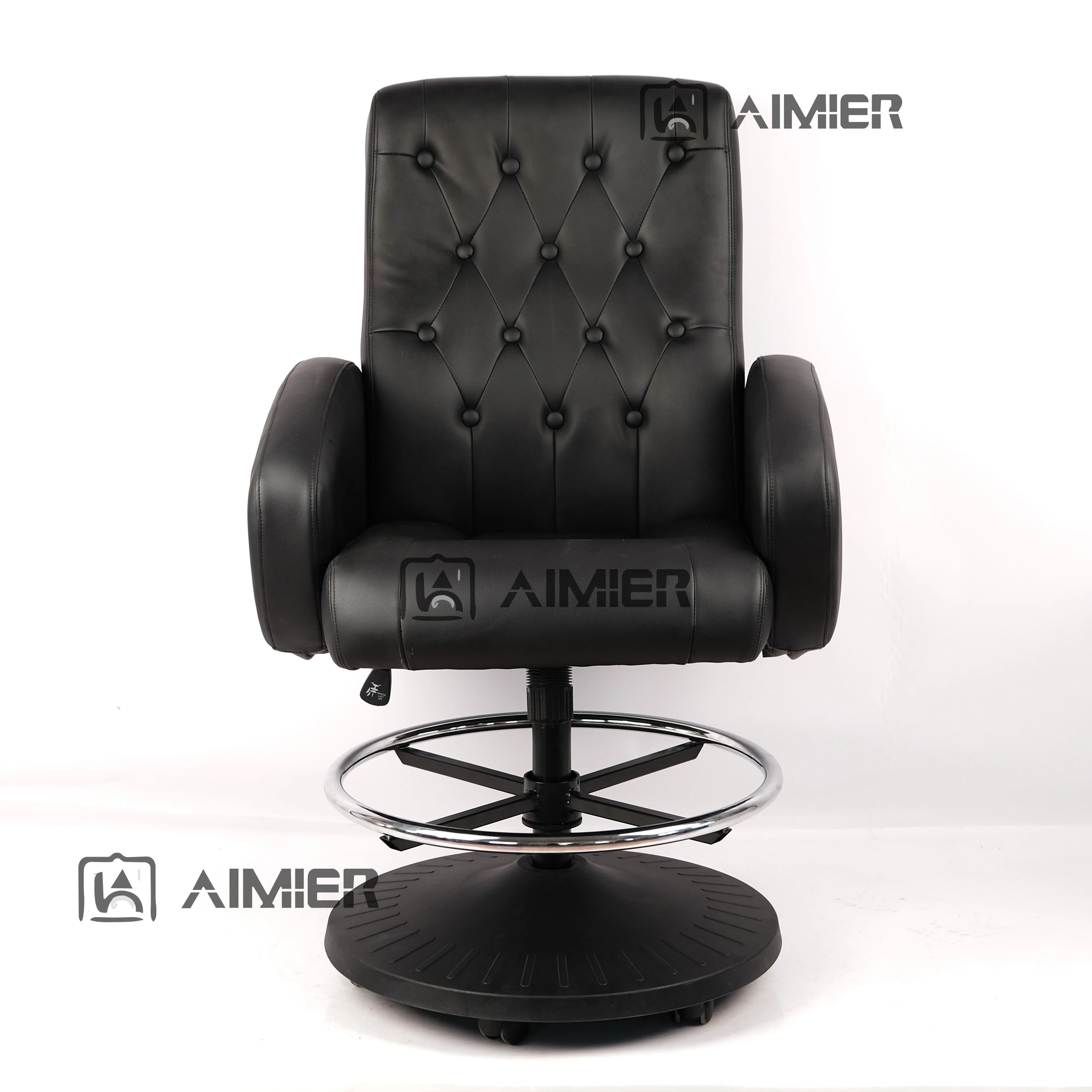 Wholesales Custom Casino Chair  Good Quality Nylon Base Slot Casino Chair Adjustable Swivel Black Poker Chairs